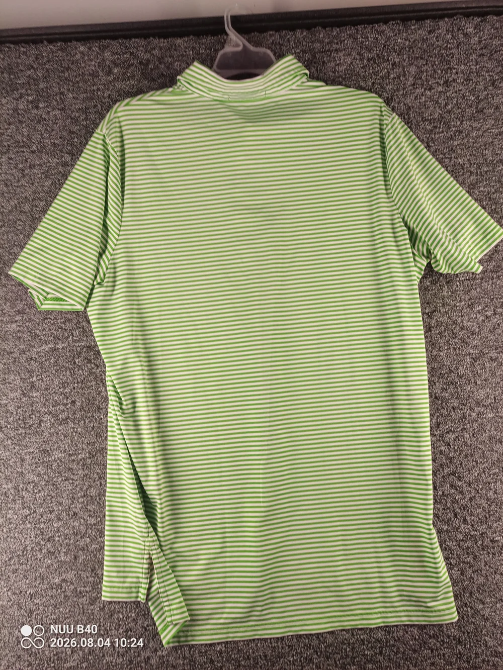 Ralph Lauren RXL Green & White Striped Polo Shirt